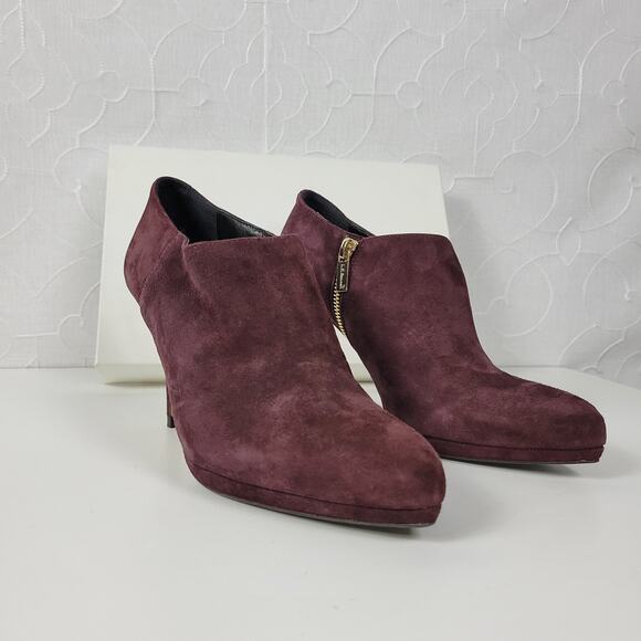 LK Bennett Doris Womens Boots Size 37.5 Purple Suede Stiletto Ankle Booties NEW - Picture 4 of 14